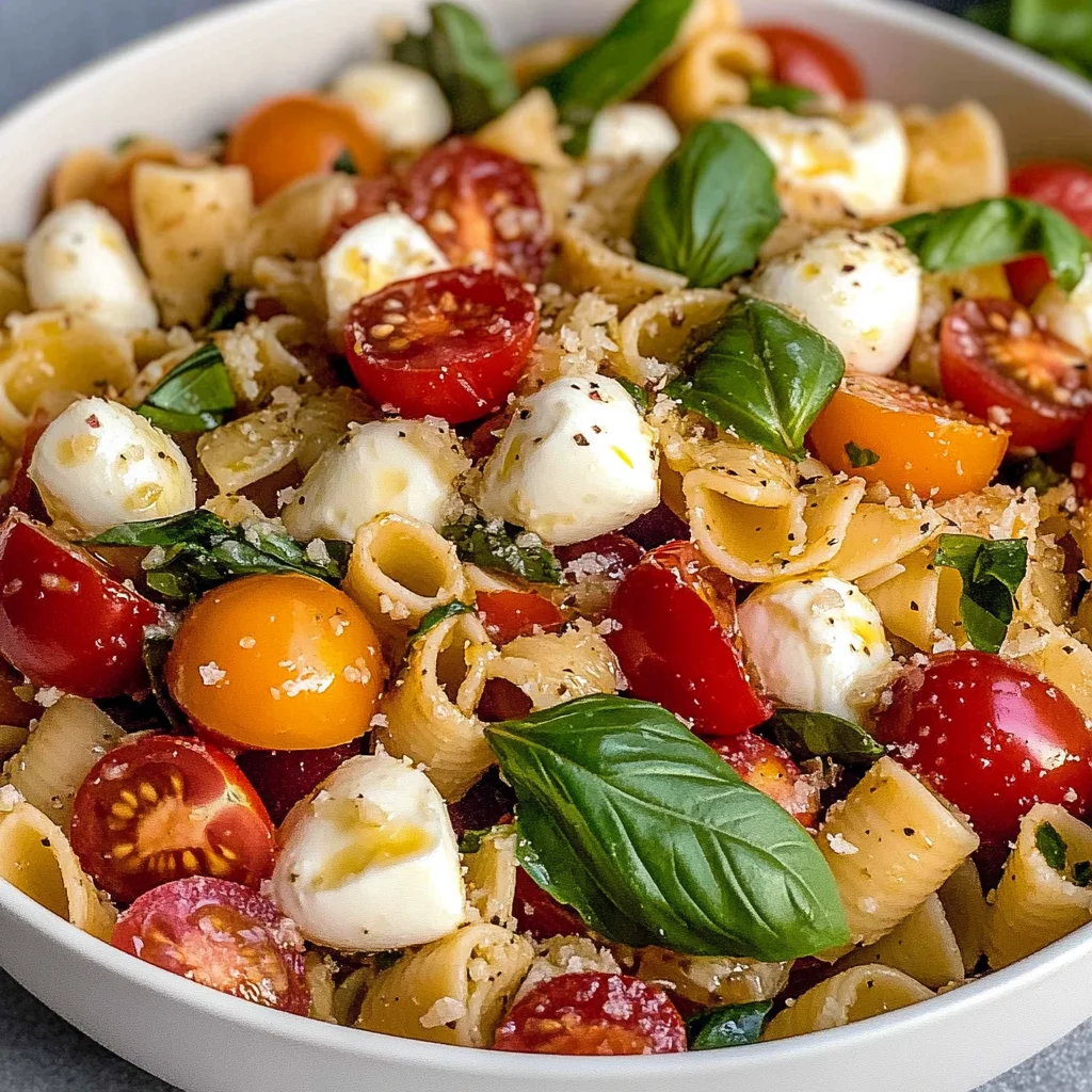 Bruschetta Pasta Salad With Mini Mozzarella Balls