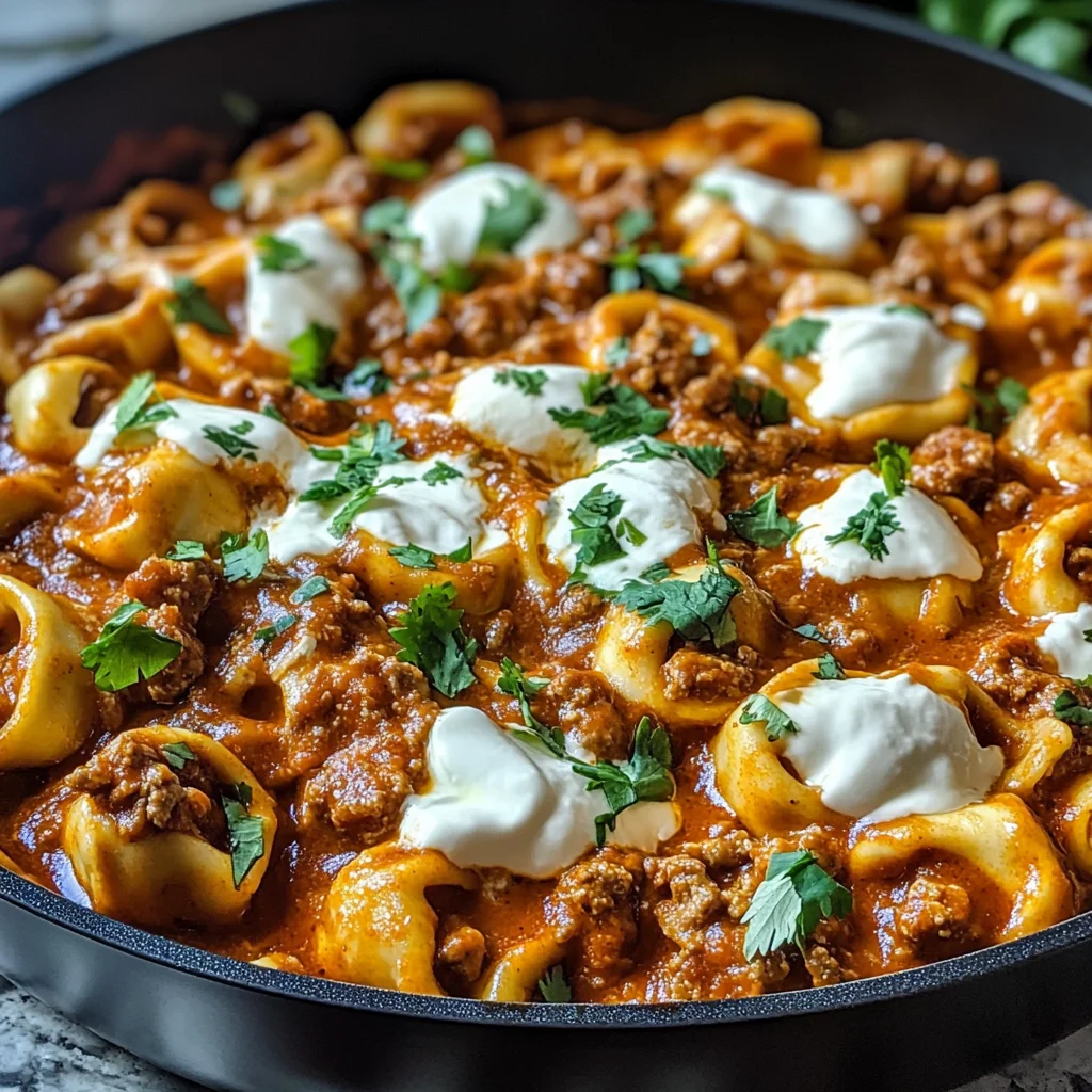 Cheesy Beef Enchilada Tortellini