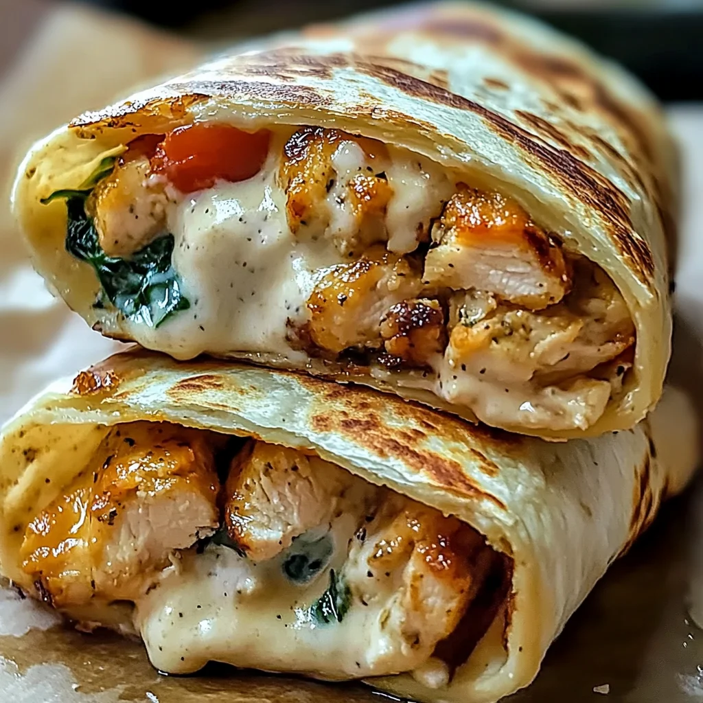 Creamy Chicken Spinach Wraps