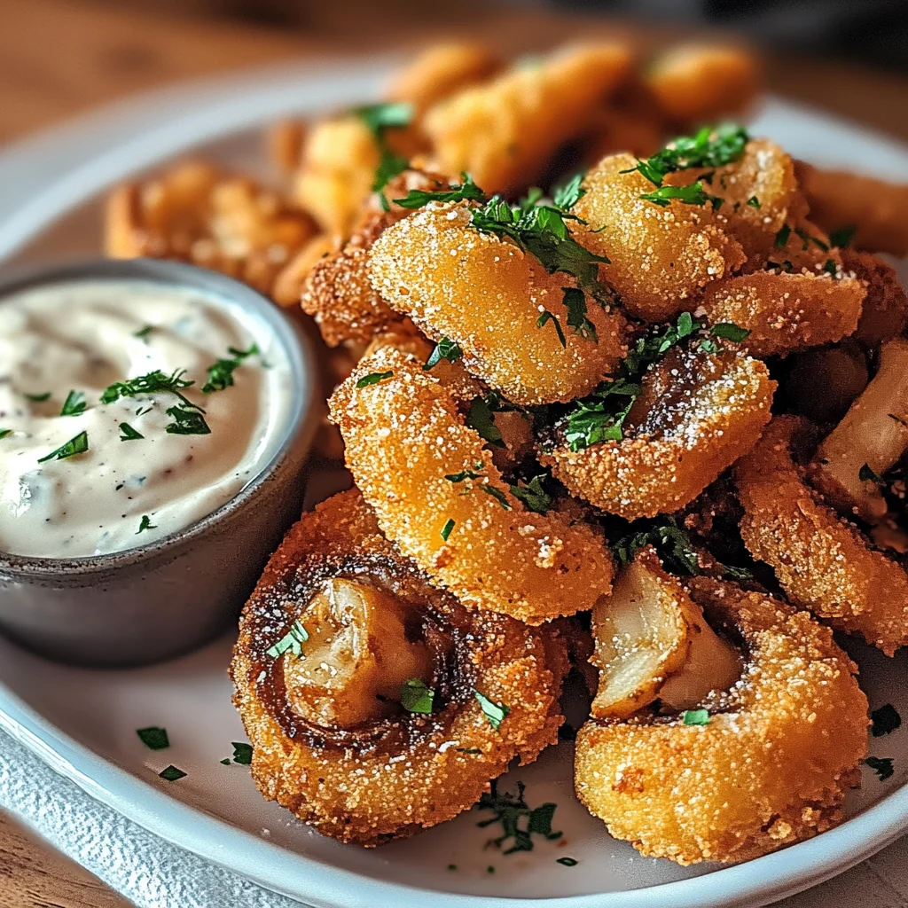 Crispy Fried Mushrooms with Cool Ranch Dip