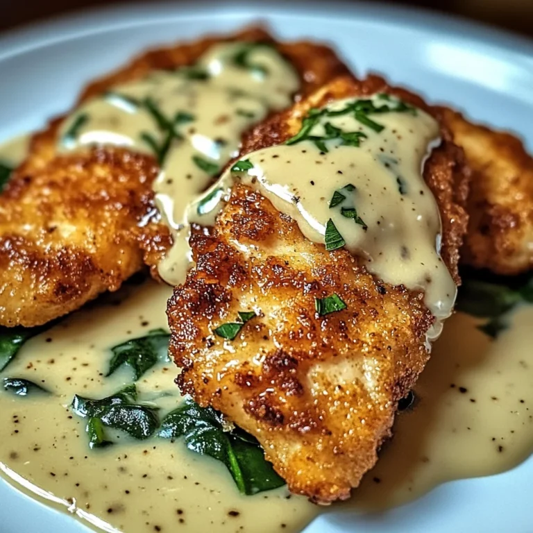 Crispy Parmesan Chicken with a Rich Garlic Sauce - Easy Dinner Idea