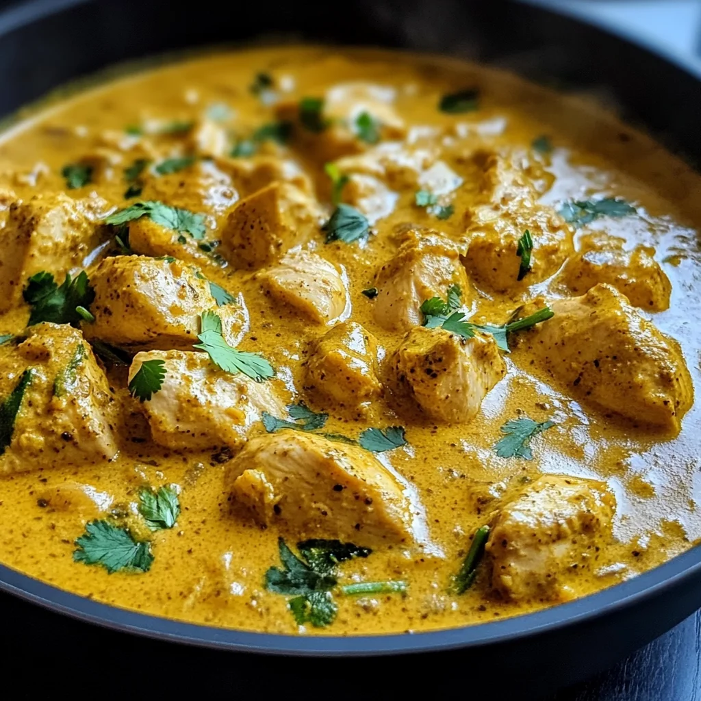 Easy Homemade Chicken Korma with Flatbread or Rice
