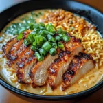 Fiery Chicken Ramen with Creamy Garlic Sauce