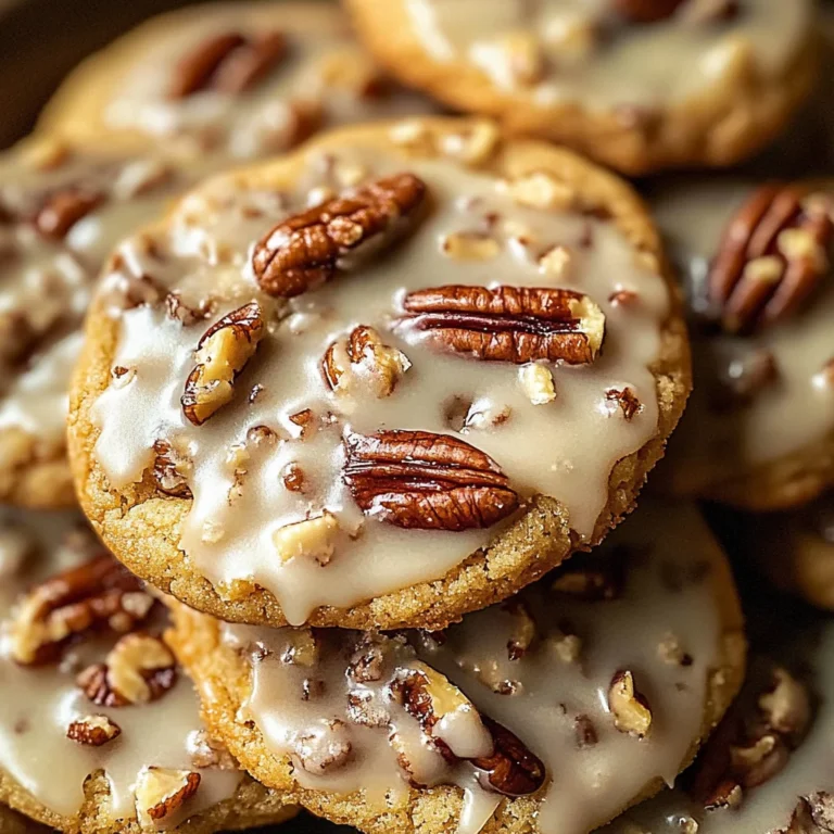 Frosted Butter Pecan Cookies