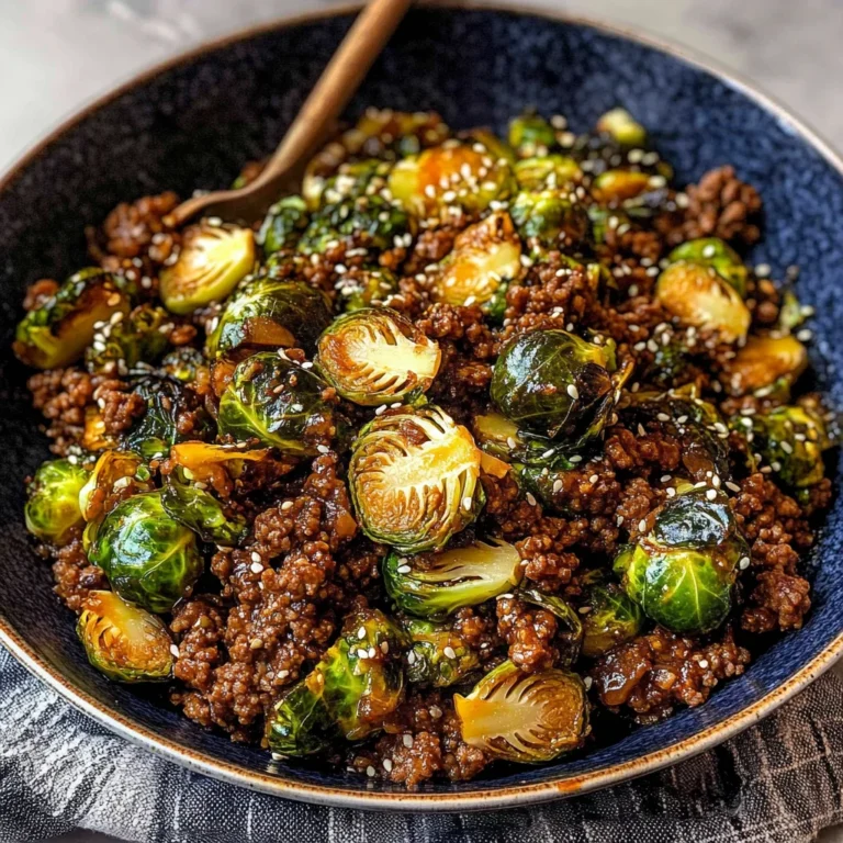 Ground Beef and Brussels Sprouts