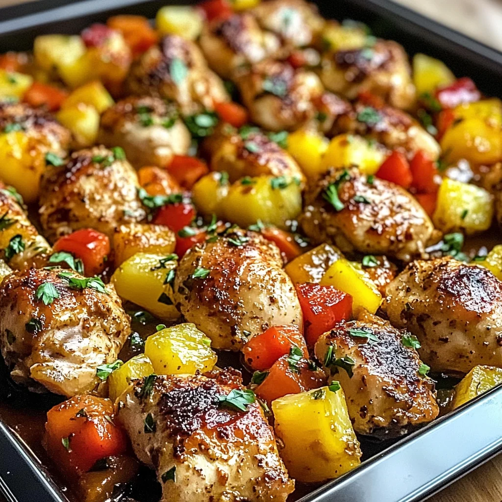 Hawaiian Chicken Sheet Pan Dinner