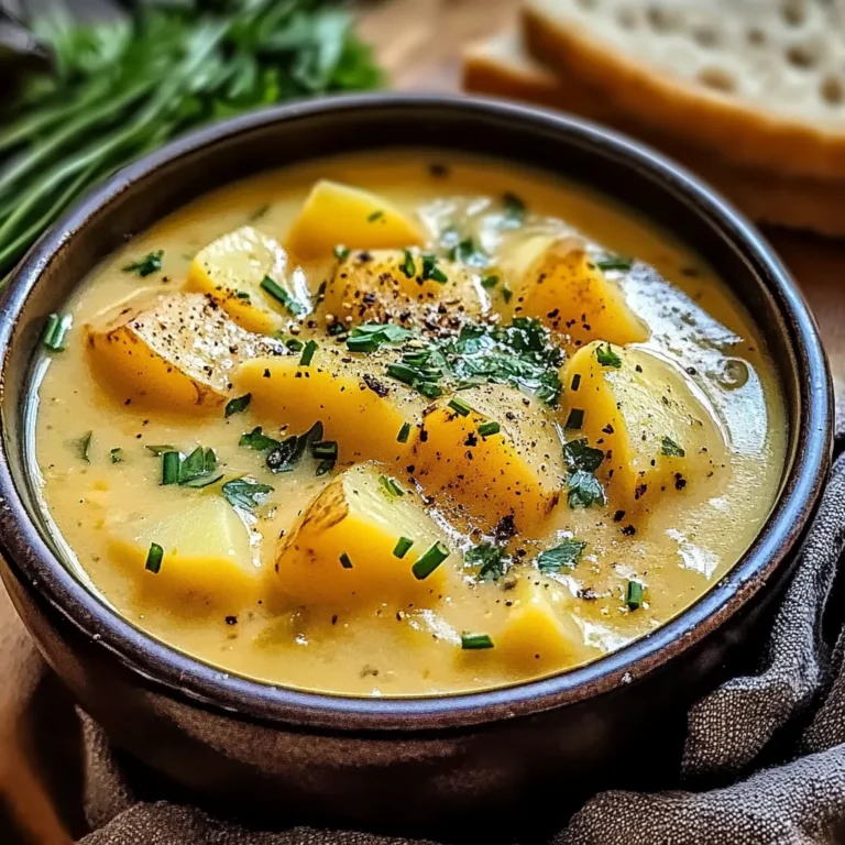 Hearty Cheddar Garlic Herb Potato Soup Recipe