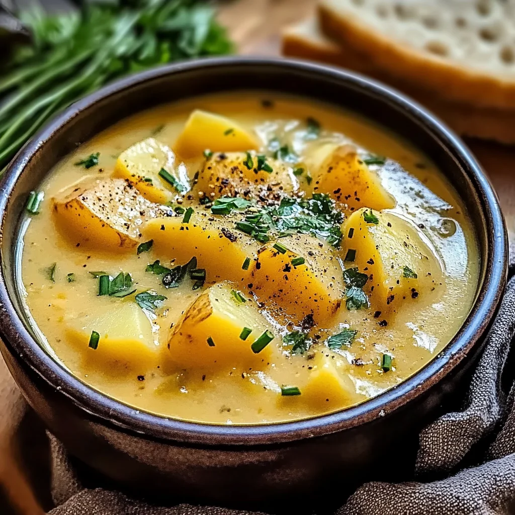 Hearty Cheddar Garlic Herb Potato Soup Recipe