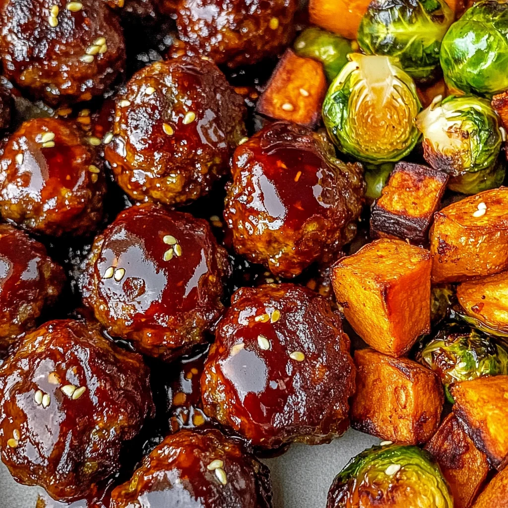 Korean BBQ Meatballs and Vegetables