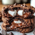 Marshmallow and Nutella Stuffed Chocolate Cookies
