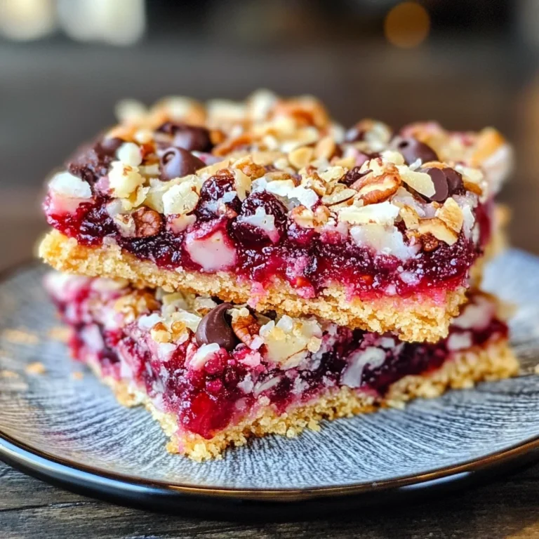 Raspberry Coconut Magic Bars