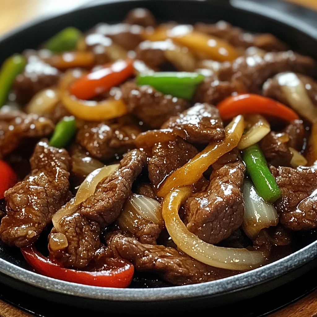 Sizzling Chinese Pepper Steak with Onions