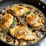 Skillet Chicken and Mushroom Wine Sauce