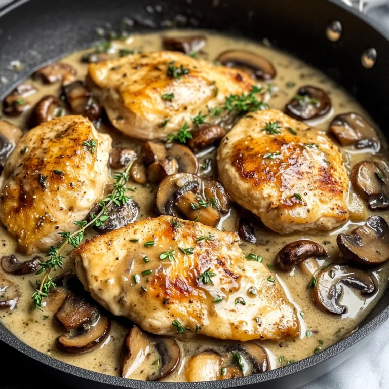 Skillet Chicken and Mushroom Wine Sauce