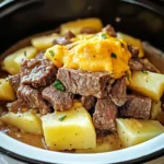 Slow Cooker Steak and Cheddar Potato Casserole