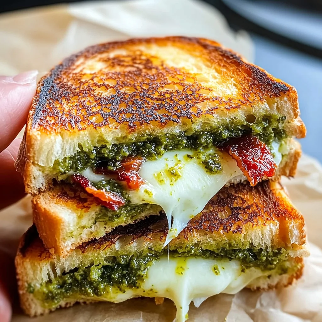 Sourdough Pesto Grilled Cheese