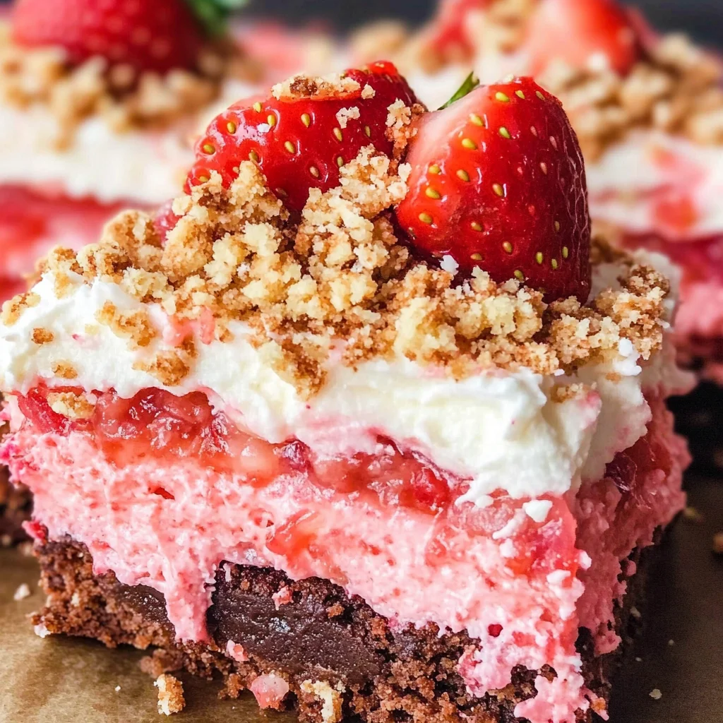 Strawberry Crunch Brownies