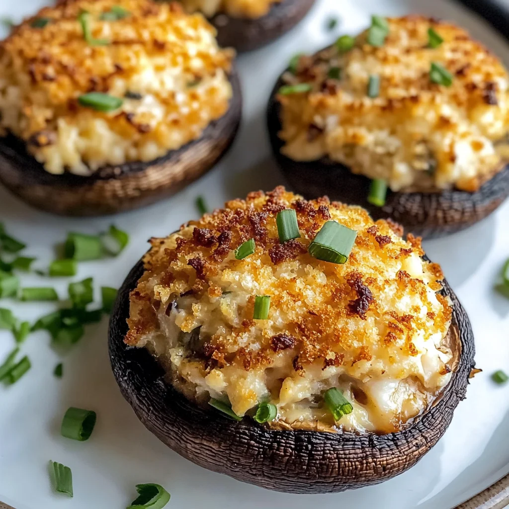 Tasty Crab Stuffed Portobello Mushrooms