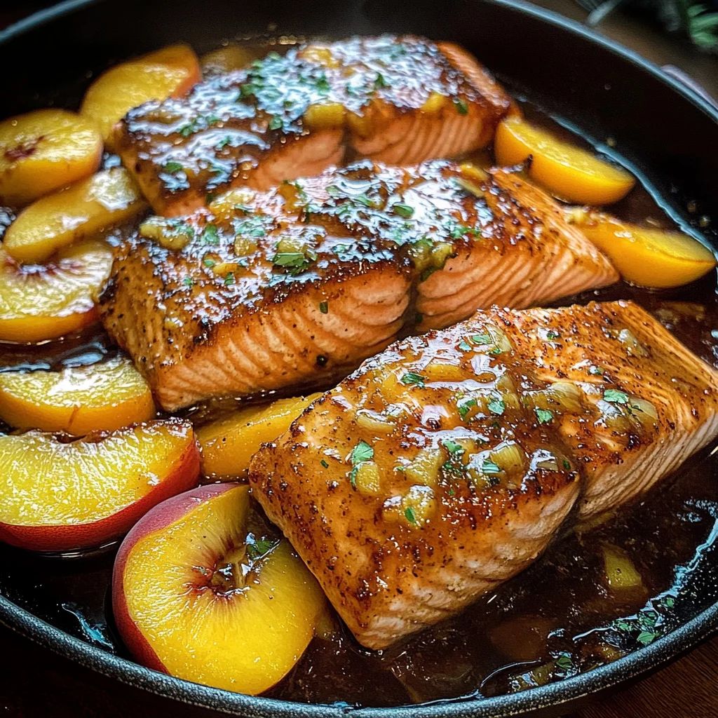 Bourbon Peach Roasted Salmon