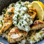 Easy Chicken Tzatziki Rice Bake