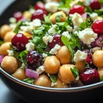 Feta & Cranberry Chickpeas with Lemon Vinaigrette