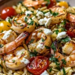 Lemon Feta Orzo Shrimp
