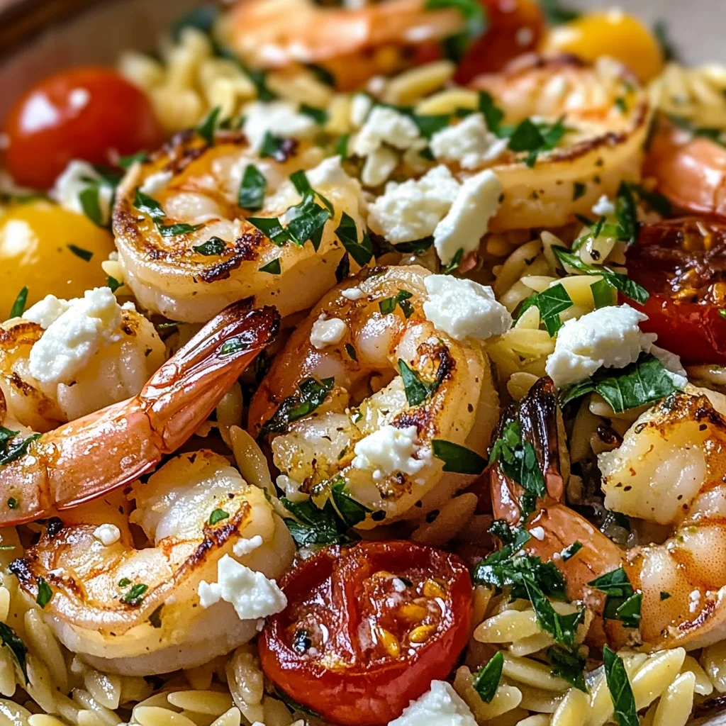 Lemon Feta Orzo Shrimp