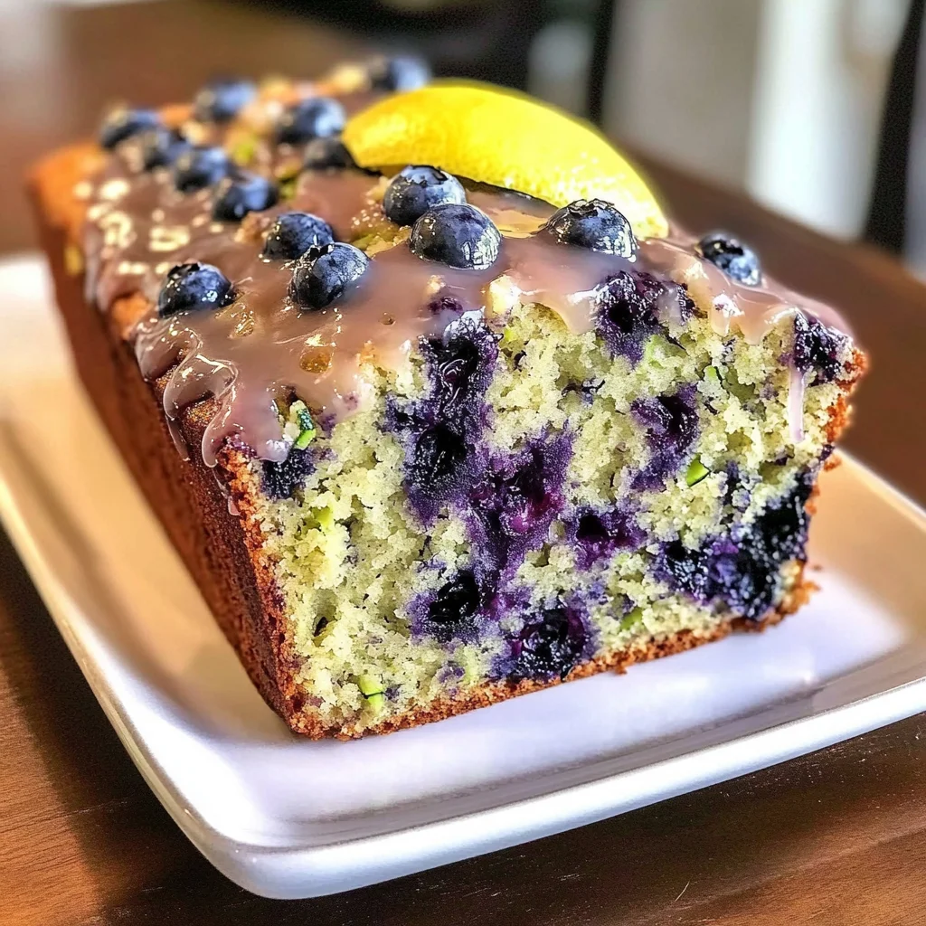 Moist Blueberry Zucchini Bread with a Lemon Glaze - Alrightwithme