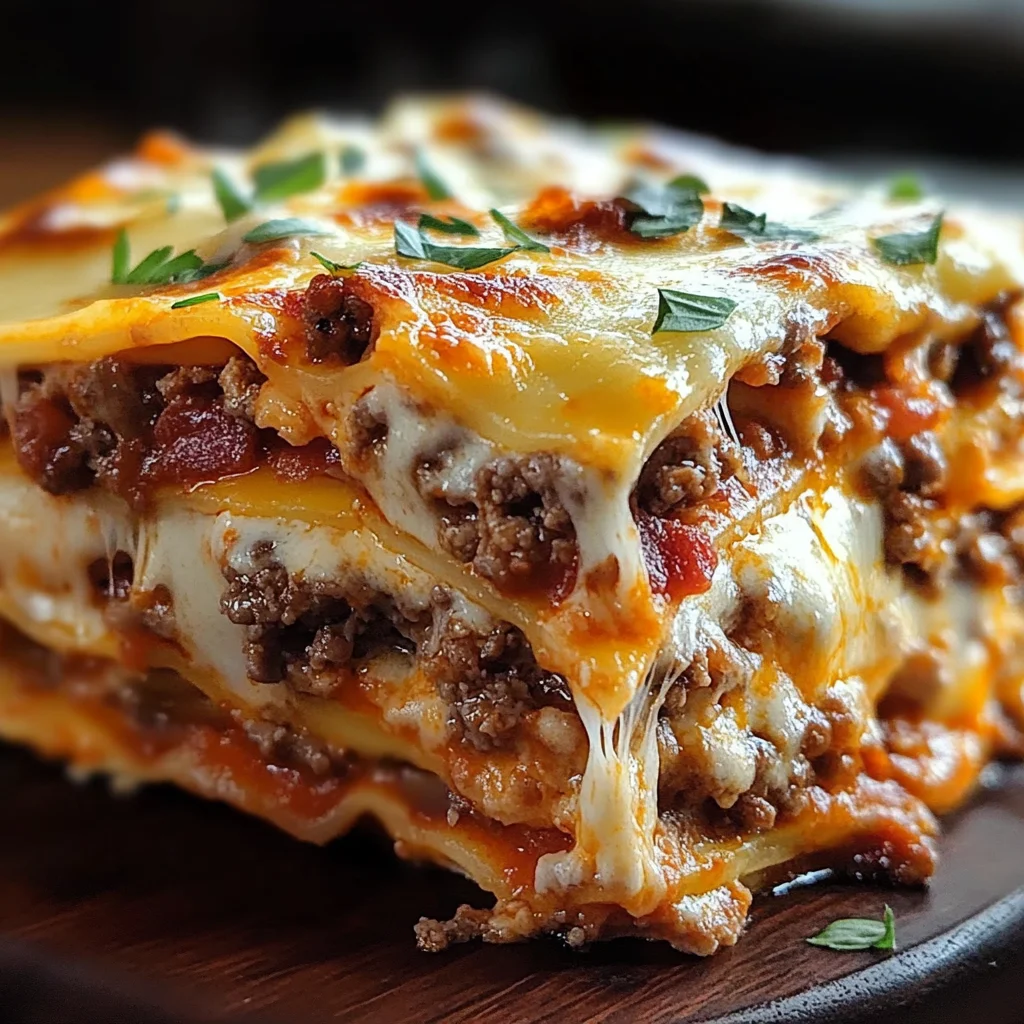 Parmesan Garlic Turkey Bacon Cheeseburger Lasagna Recipe