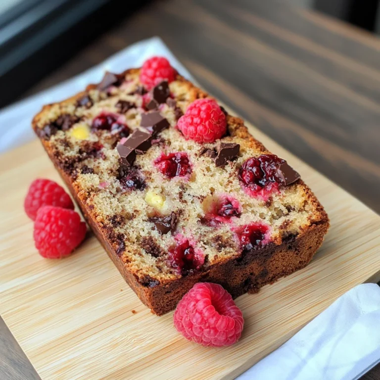 Raspberry Dark Chocolate Banana Bread