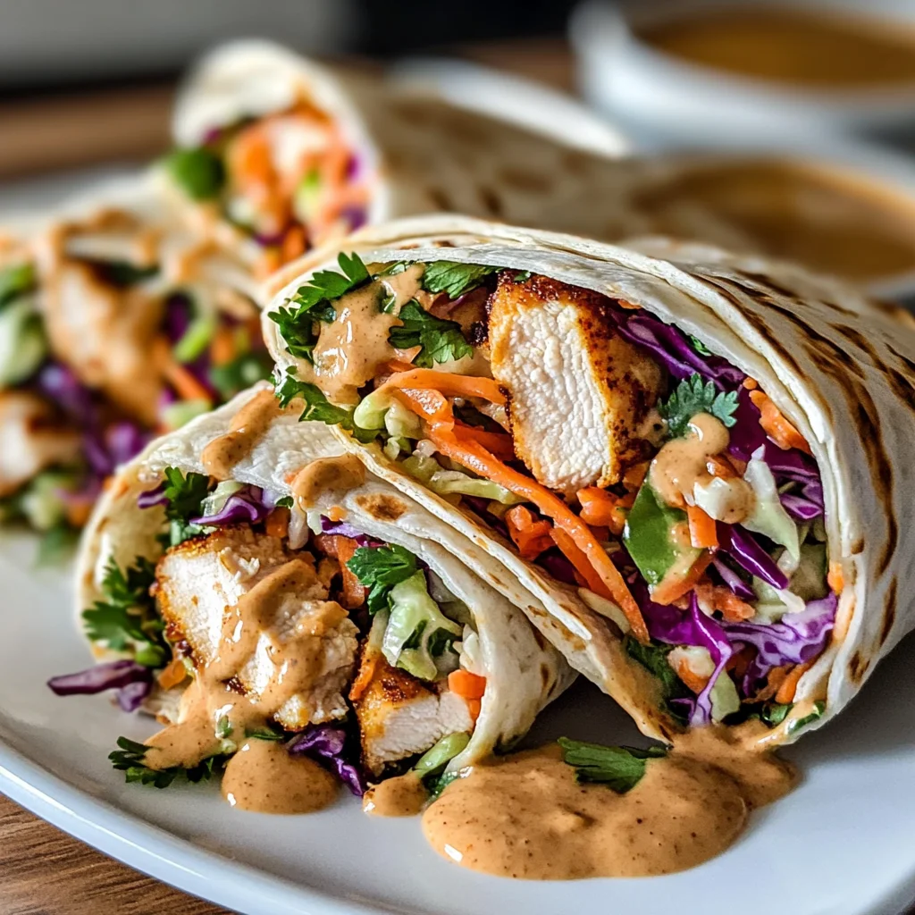 Thai Peanut Chicken Wraps