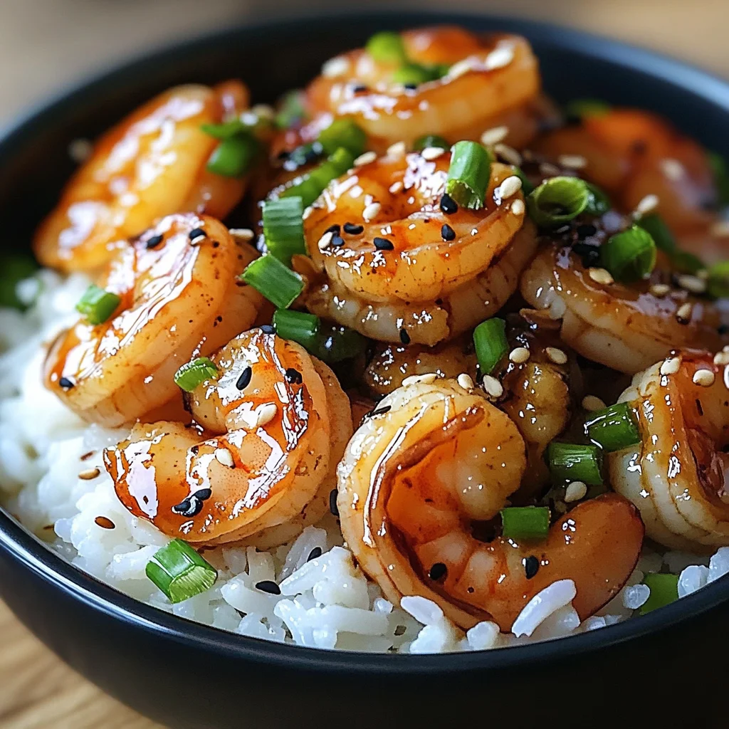 20 Minute Honey Garlic Shrimp & Rice Bowl