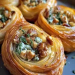 Blue Cheese Walnut Thyme Puff Pastry Twirl Recipe