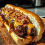 Bourbon BBQ Turkey Bacon Cheeseburger Meatball Subs Ready in 30 Minutes