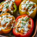 Buffalo Chicken Stuffed Peppers - Dairy Free & Low Carb