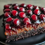Chocolate Cherry Upside Down Cake 🍒🍫
