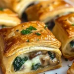 Creamy Mushroom & Spinach Stuffed Pastry Bites