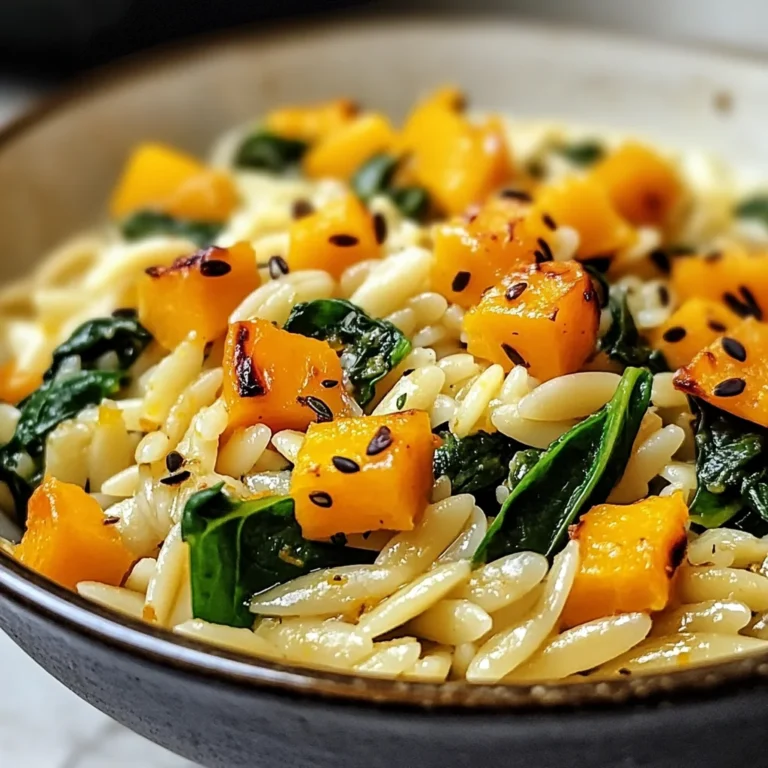 Creamy Orzo with Roasted Butternut Squash and Spinach
