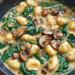 Creamy Spinach and Mushroom Gnocchi (One-Pan, 20 Minutes)