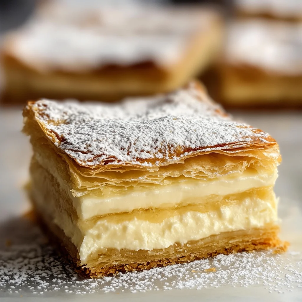 Creamy Vanilla Slice with Flaky Puff Pastry