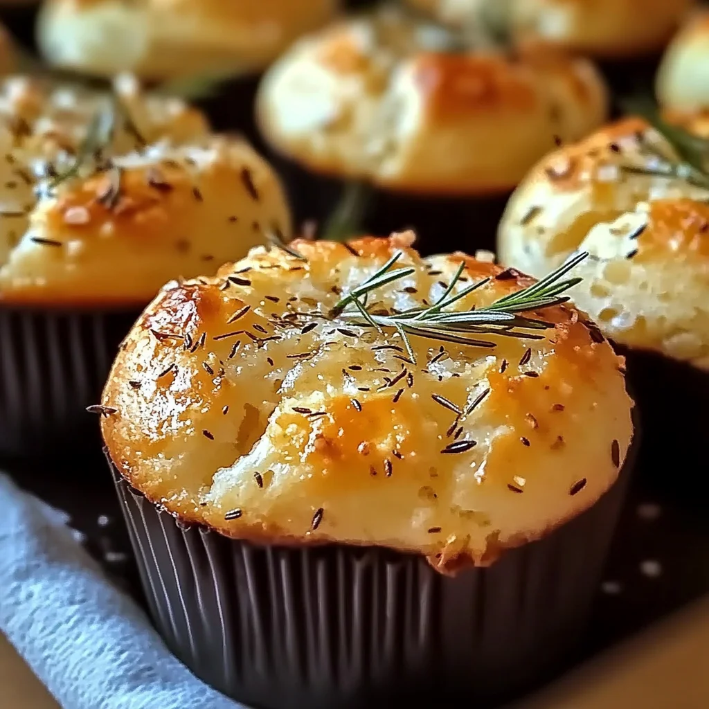 Easy Garlic Rosemary Focaccia Muffins