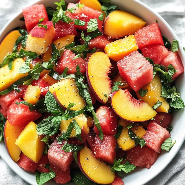 Easy Summer Peach Watermelon Salad