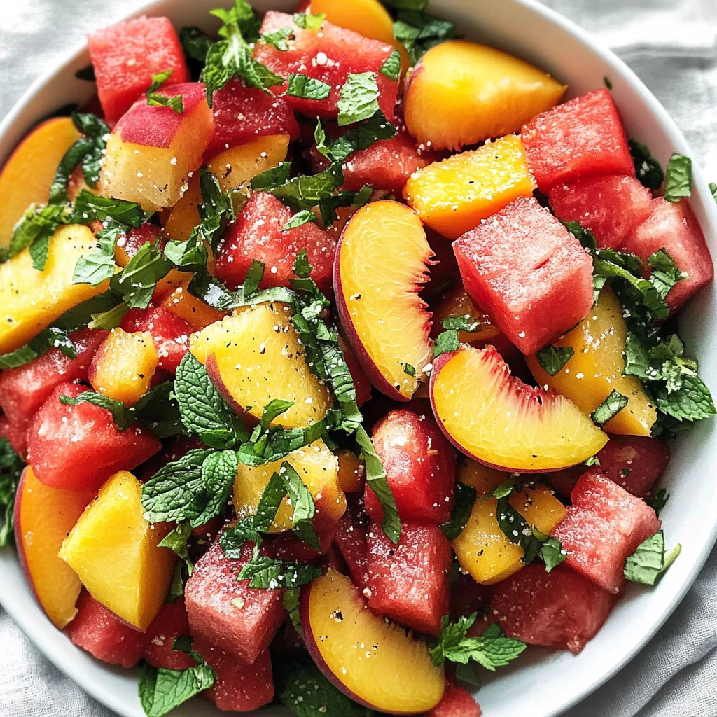 Easy Summer Peach Watermelon Salad