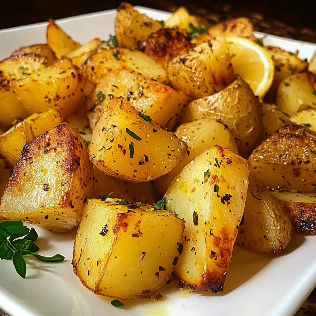 Greek Lemon Garlic Roasted Potatoes