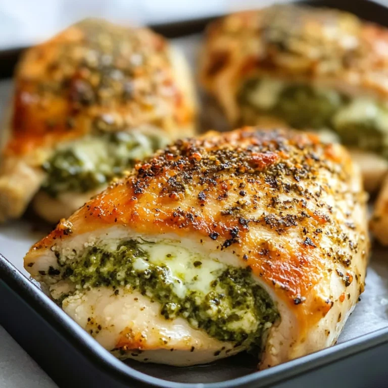 Healthy Pesto Stuffed Chicken Breast