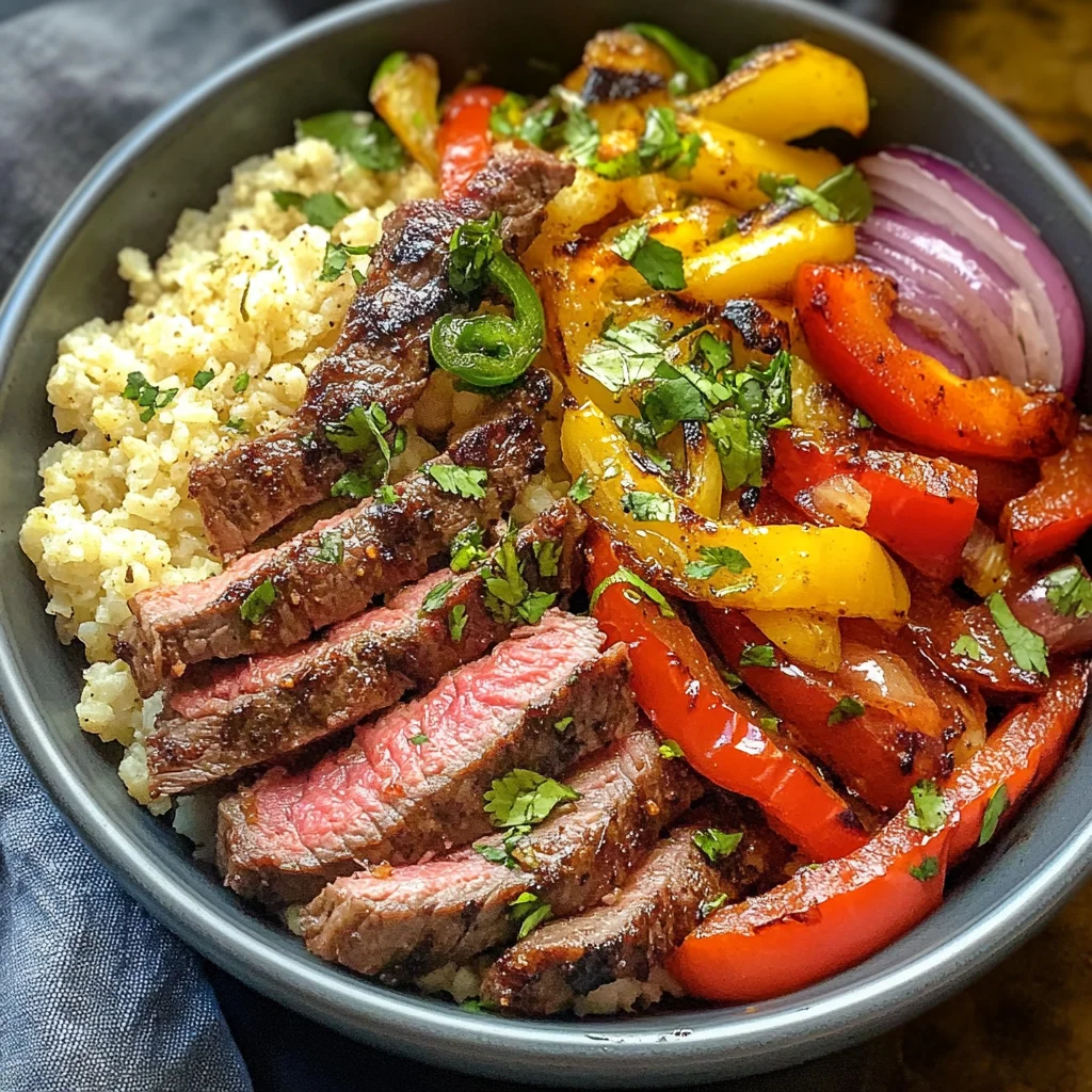 High Protein Steak Fajita Bowl