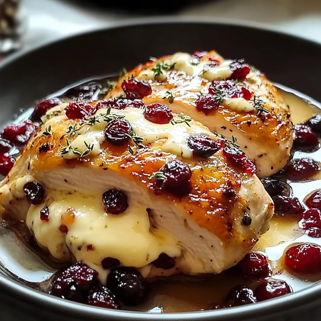 Impressive Cranberry Brie Stuffed Chicken