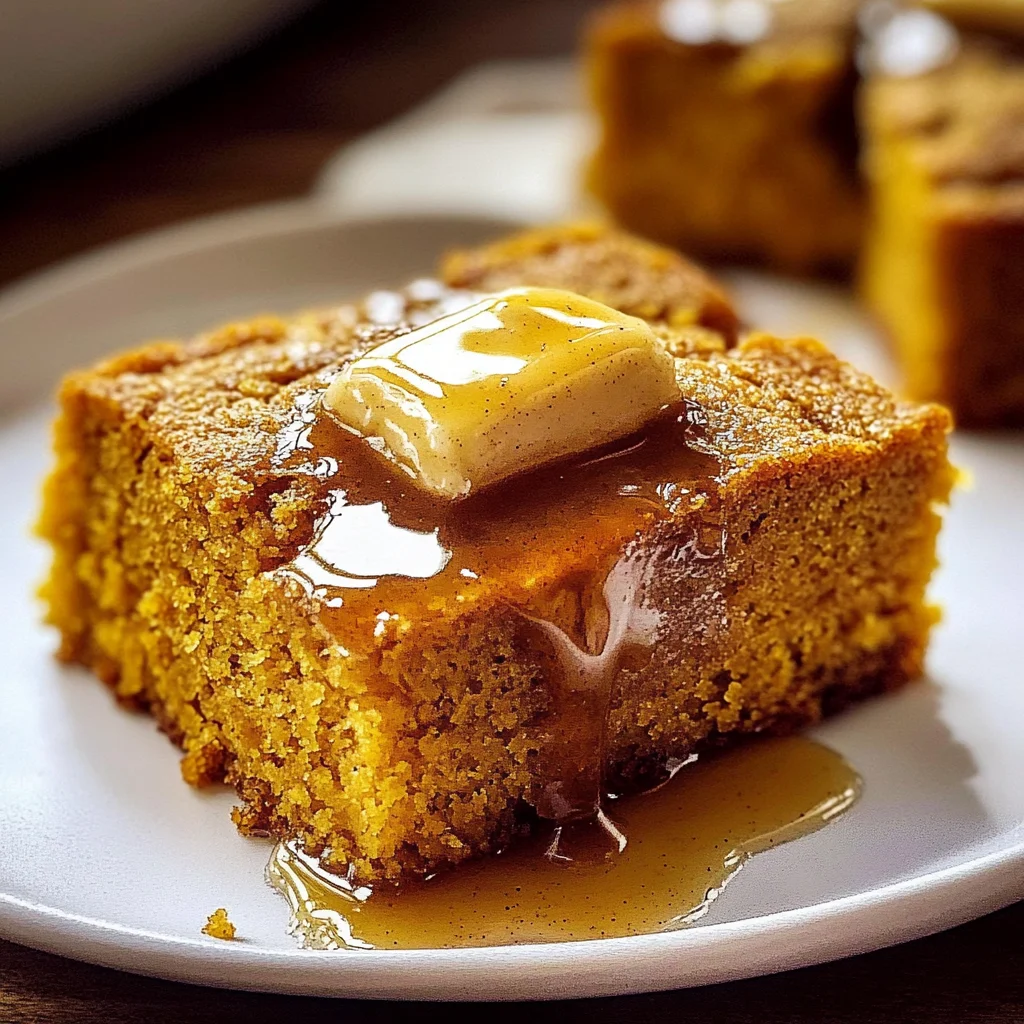 Pumpkin Cornbread with Cinnamon Honey Butter