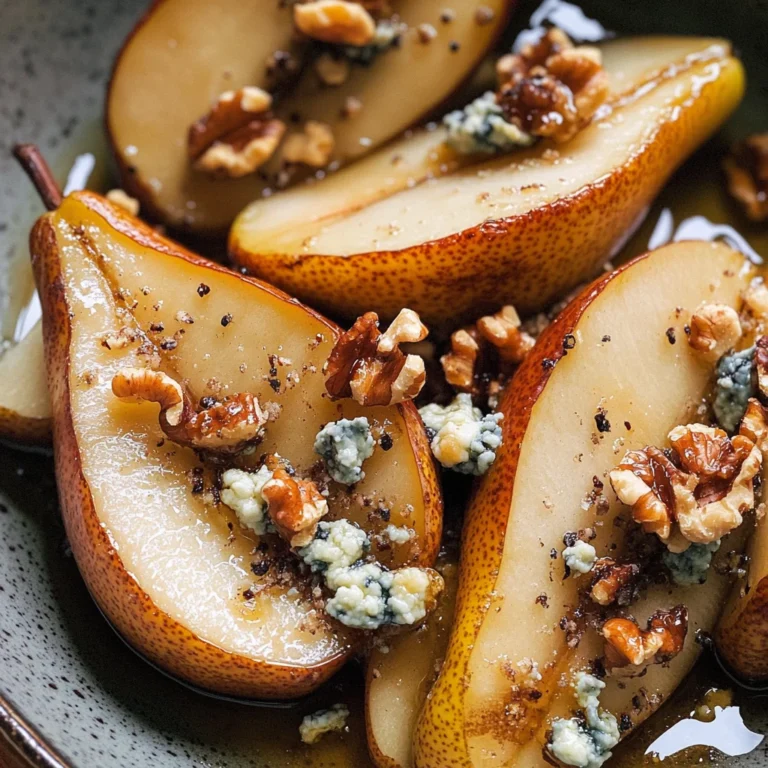 Roasted Pears with Blue Cheese, Walnuts and Honey Recipe