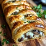 Savory Mushroom & Gruyère Puff Pastry Braid